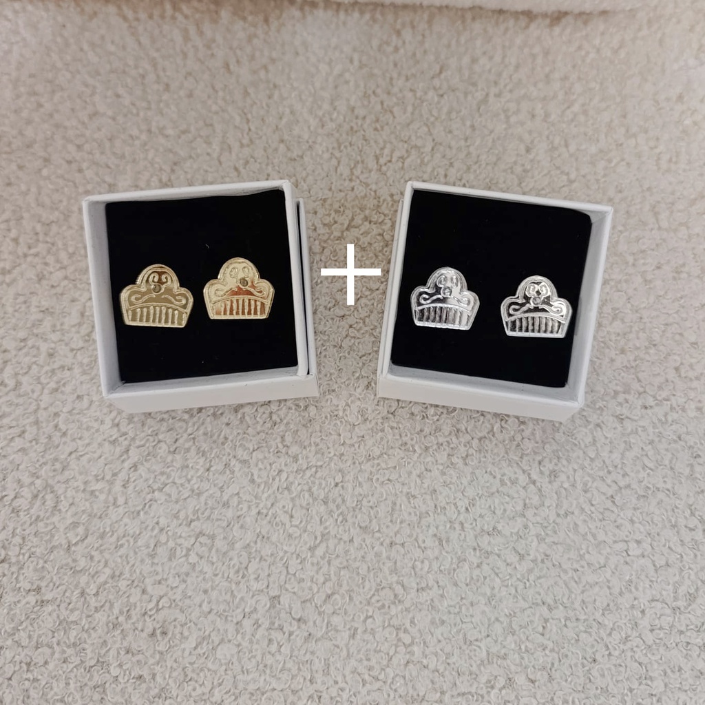 Pendientes Metacrilato Peinetas Fallera (PROMO 1 PAR PLATEADO + 1 PAR DORADO)