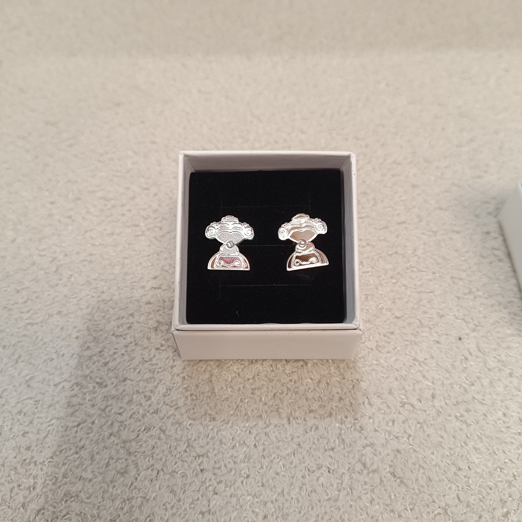 Pendientes Metacrilato Mini Fallera Plata