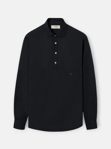 Camisa Polera Sport Lino Negro - Silbon