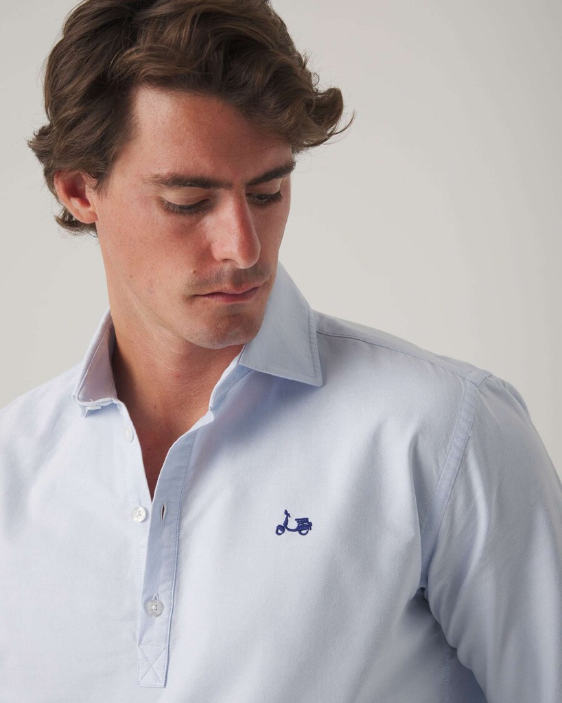 Camisa Polera Oxford Celeste - Scotta