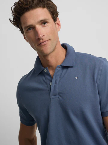 Polo Clásico Liso Azul Indigo - Silbon