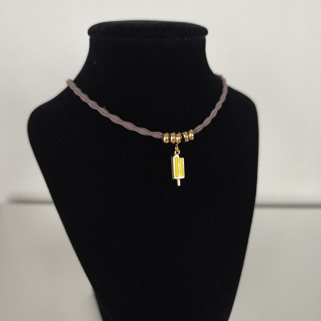 Collar Cordón Helado Amarillo Dorado