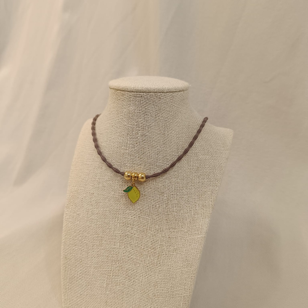 Collar Cordón Limón Dorado