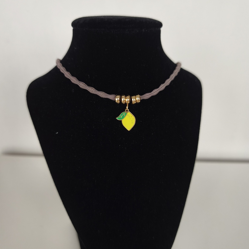 Collar Cordón Limón Dorado
