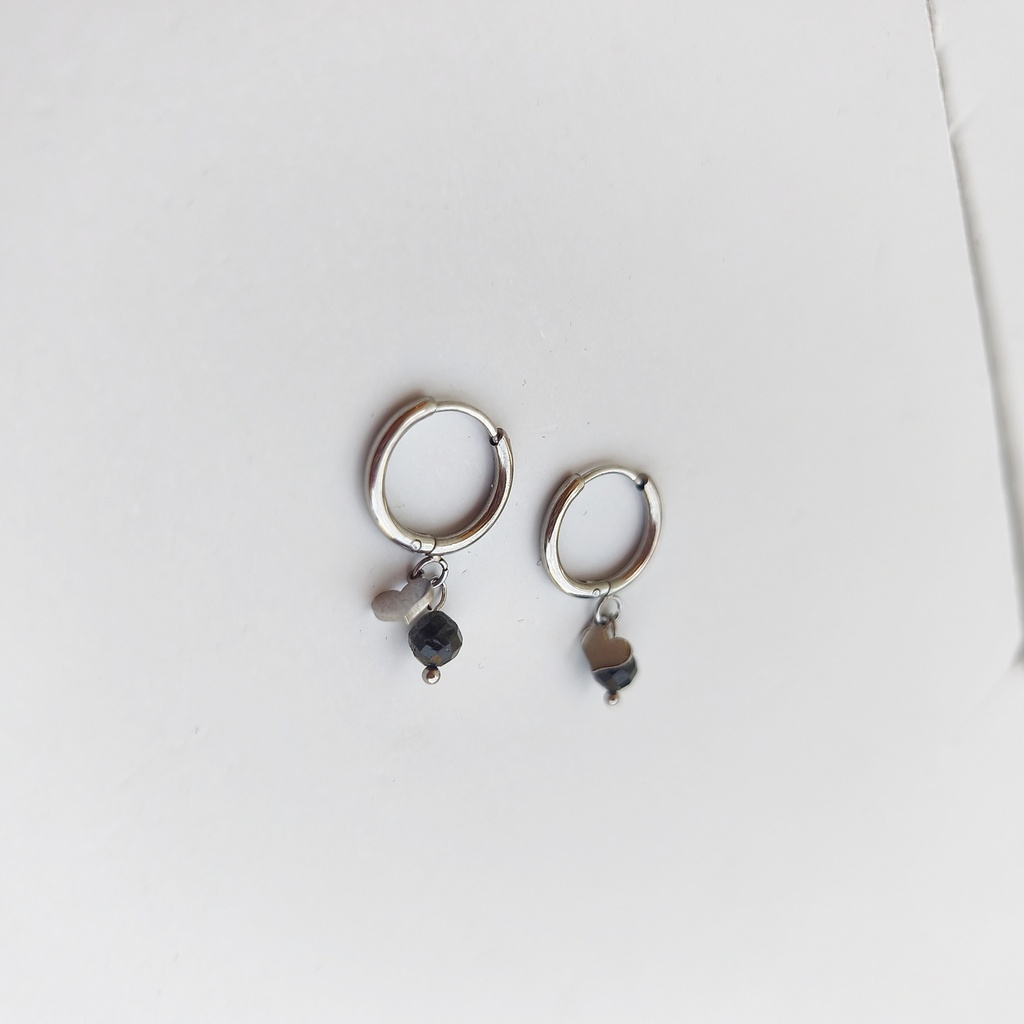 Arito Charm Minicorazón Con Piedra Plateado