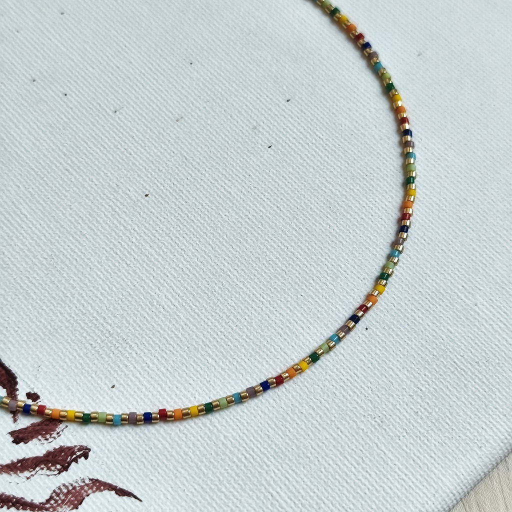 Collar Cadena de Piedras Multicolor