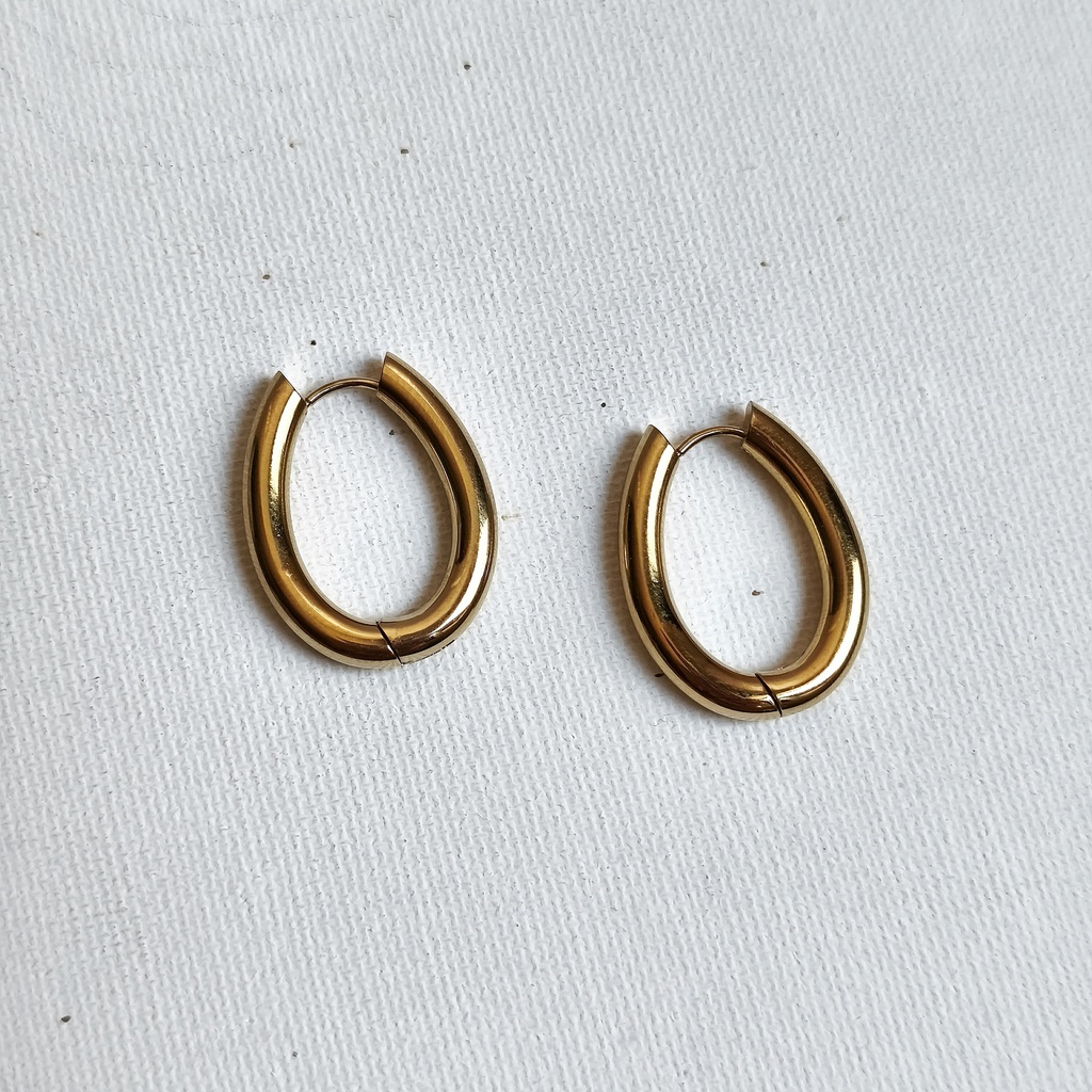 Aros Óvalo Dorado