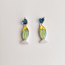 Pendientes Pez Azul Corazón Metacrilato