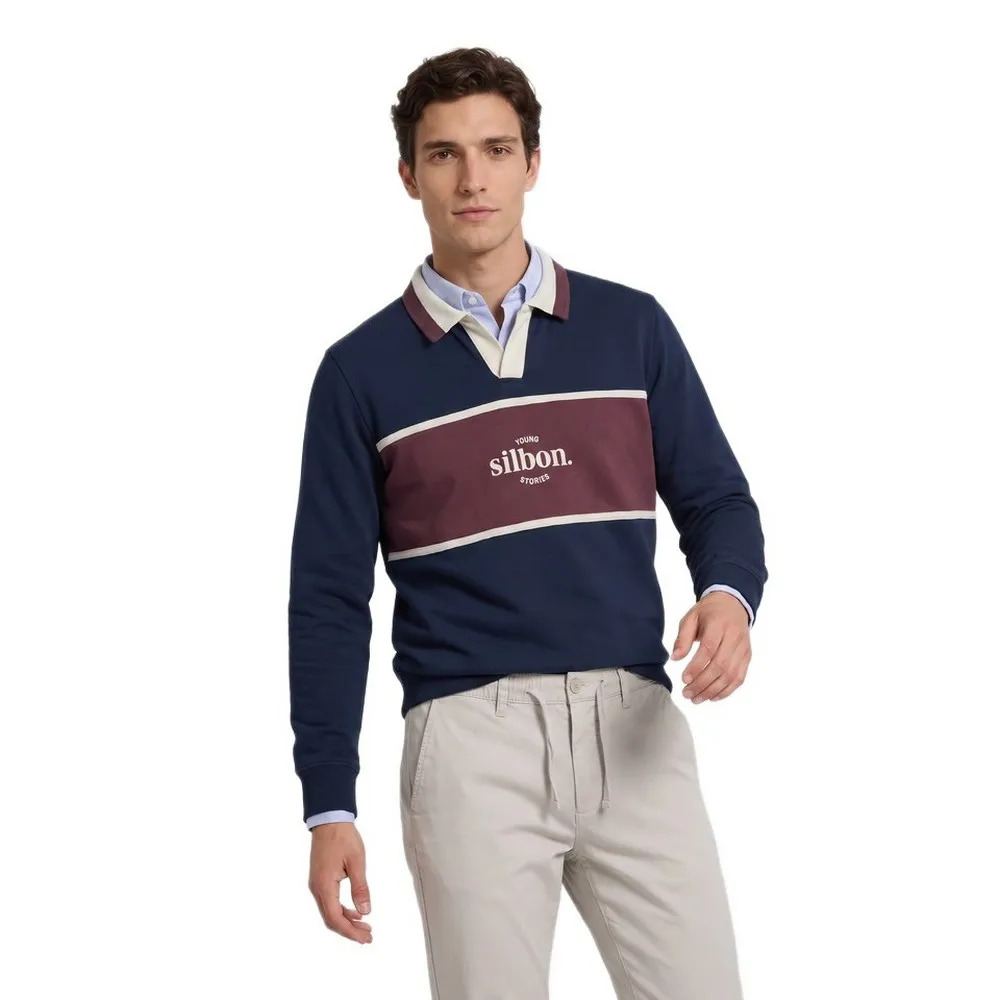 Sudadera Relaxed Fit Polo Stories Azul Marino - Silbon