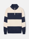 Sudadera Media Cremallera Raya Ancha Azul Marino - Silbon