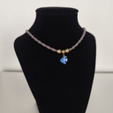Collar Cordón Pez Azul Dorado