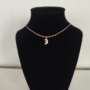 Collar Cuerda Macramé Buganvilla Luna (Dorado)