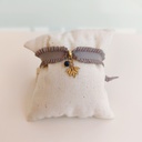 Pulsera Cinta Volante Gris Hoja (Dorado)