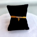 Pulsera Seda Ocre Cruz (Bicolor)