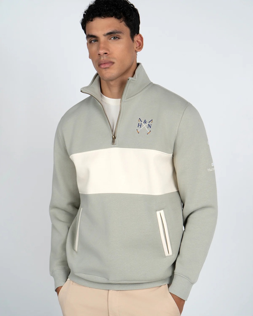 Sudadera Half Zipper Chukker English Moss - Harper &amp; Neyer