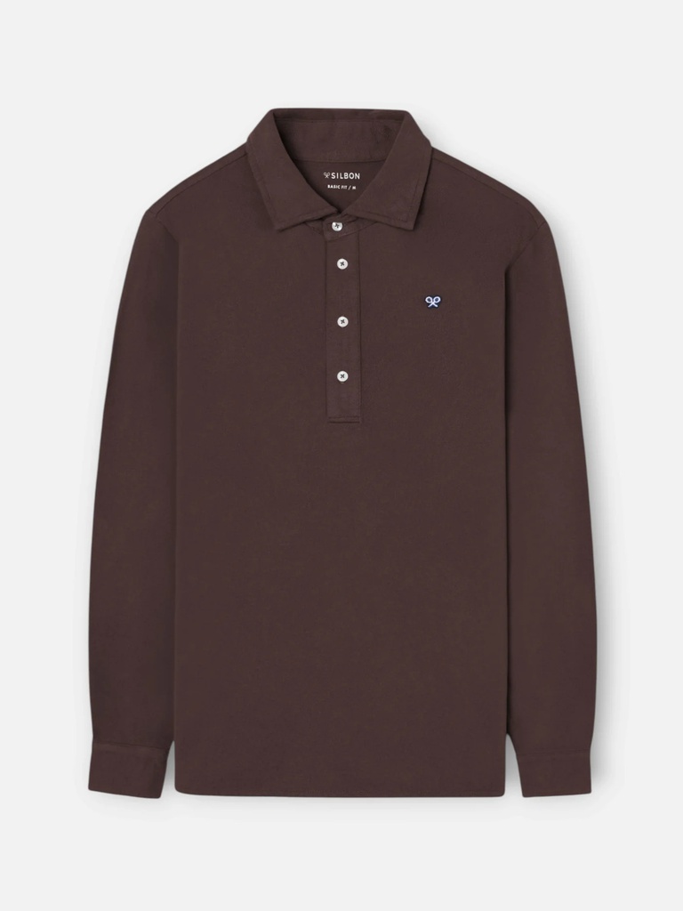 Polo Manga Larga Burdeos - Silbon