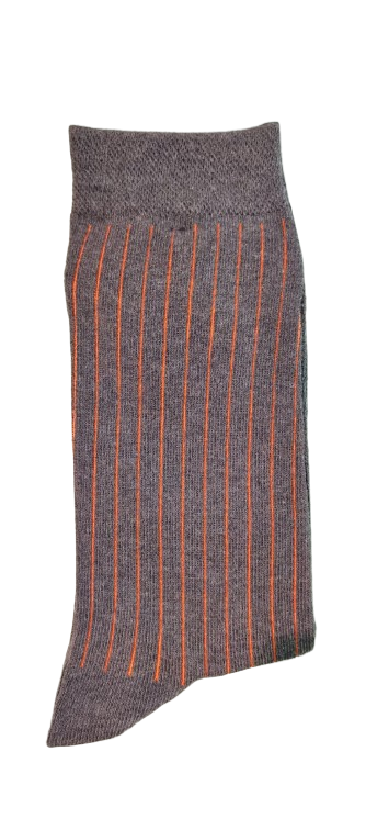 Calcetines Gris Rayas Naranja - Stroget