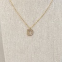 Collar Inicial Dorada Brillo Letra "D"