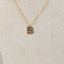 Collar Inicial Dorada Brillos Multicolor Letra "B"