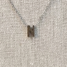 Collar Inicial Plateada Gruesa Letra "N"