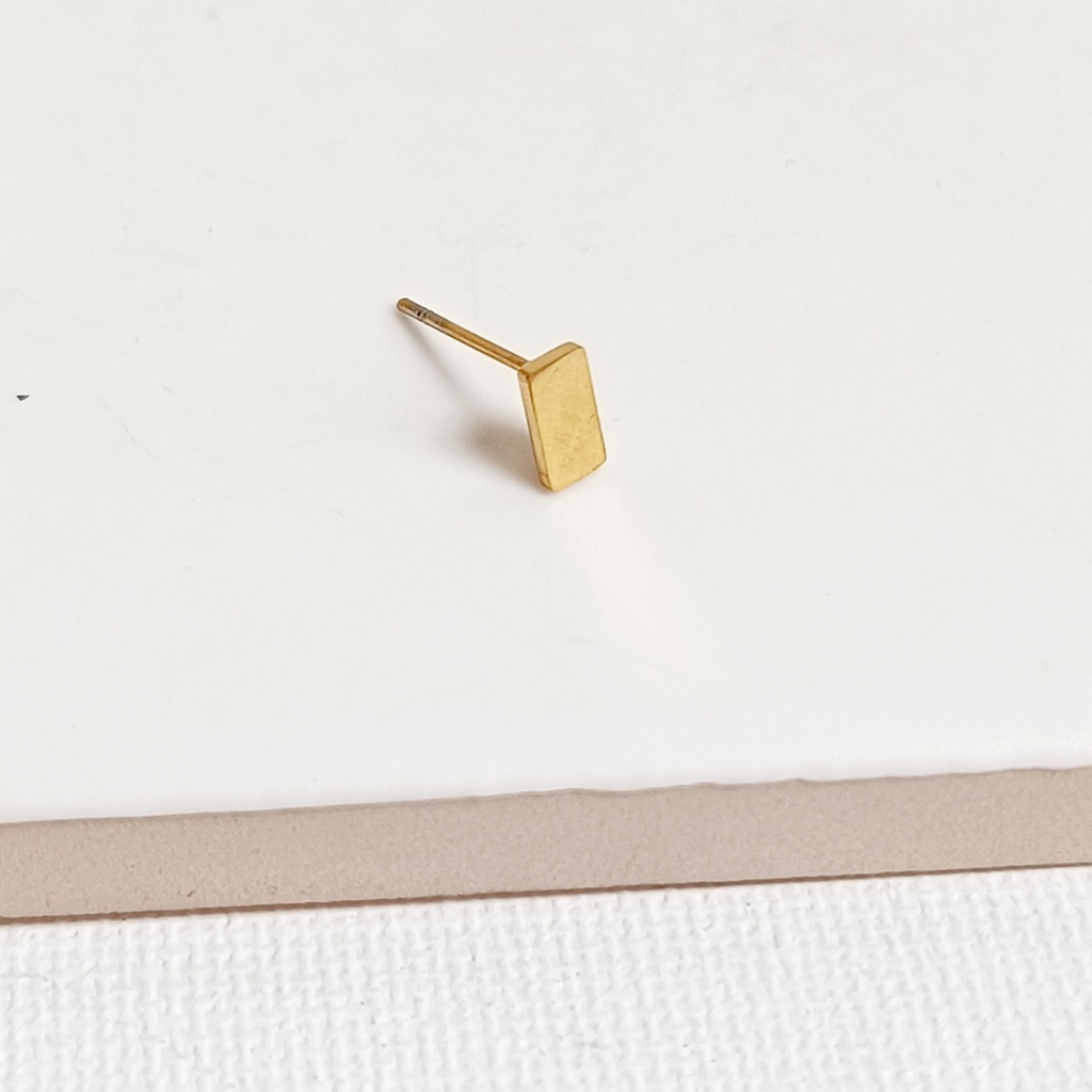 Pendiente Rectángulo Dorado Midi