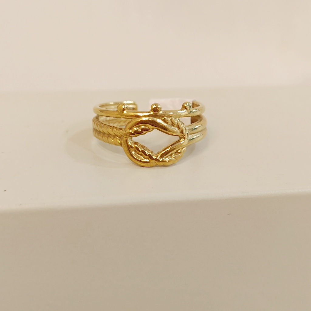 Anillo Nudo Marinero y Puntitos Dorado