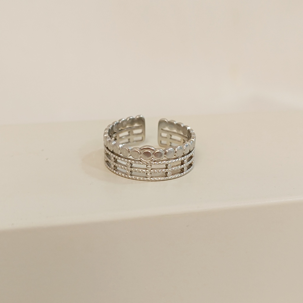 Anillo Celdas Plateado