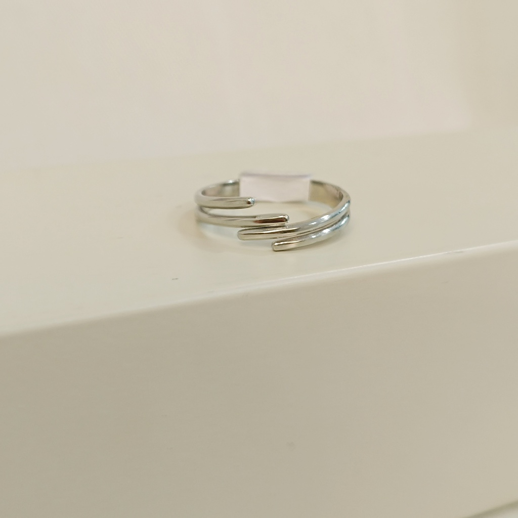 Anillo Tiras Apertura Delantera Plateado