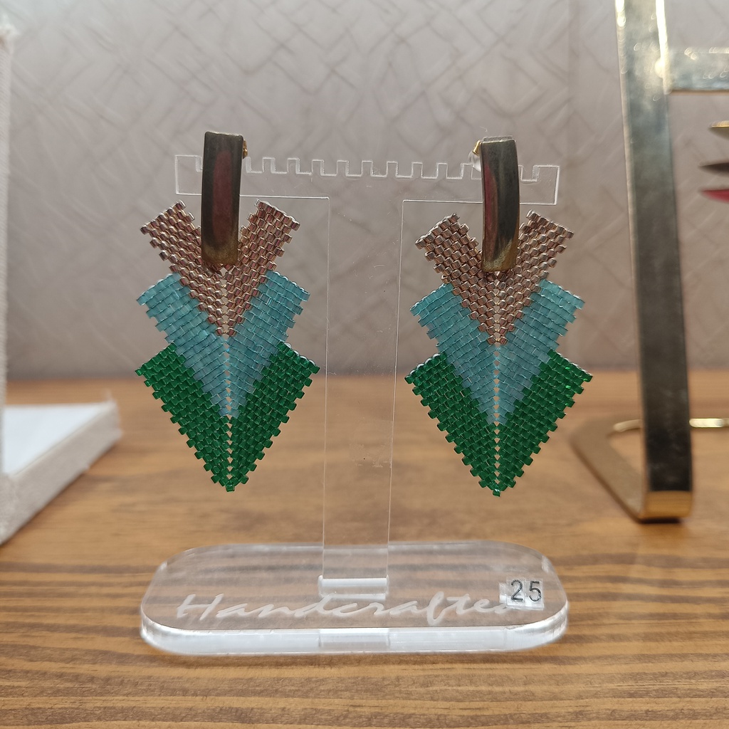Pendientes Miyuki Verdes y Dorados