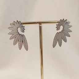 Pendientes Ala Hojas Plateado