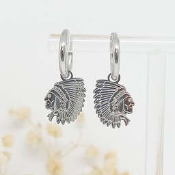 Aritos Charm Extraíble Indio  Plateado