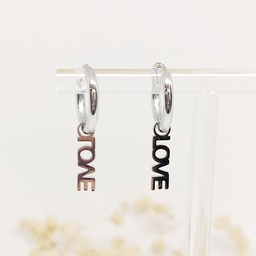 Aritos Charm Extraíble Love Plateado