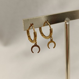 Aritos Grueso Charm Luna Dorado