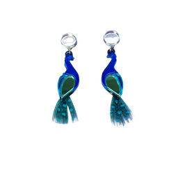 Pendientes Metacrilato Pavo Real Azul