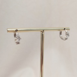 Pendientes Aritos Circonitas Colores Soft Plateado