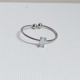 Anillo Solitaire (Plateado)