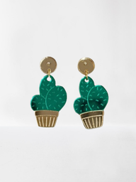 Pendientes Cactus Maceta Metacrilato