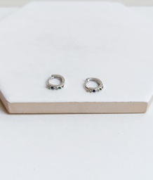 Aros Mini Brillo Colores Plateado