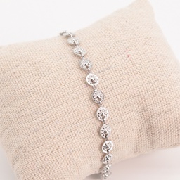 Pulsera Flores Redondas Plateada