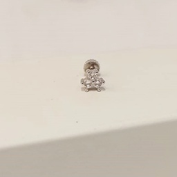 [PR014] Pendiente Trio Circonitas Plateado (Rosca)