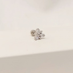 [PR016] Pendiente Triple Stick Circonita Plateado (Rosca)