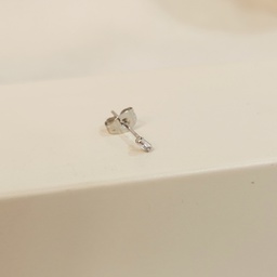 Pendiente Mini rectangulo circonita Plateado