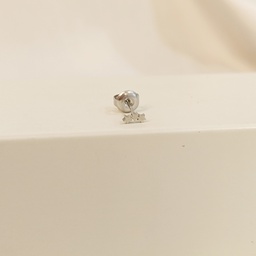 Pendiente Mini Triple Estrella Plateado