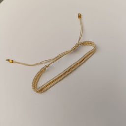 Pulsera Miyuki Blanca y Dorada
