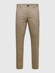 SlhSlim Neil Chk Trs Noos - Oatmeal - Selected Homme