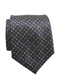 Corbata Azul Marino cuadrados verdes y blancos