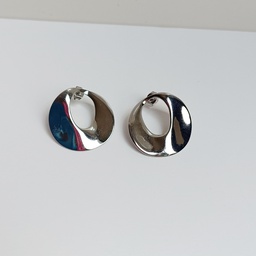 [J25190Y] Pendientes Círculo Plateado