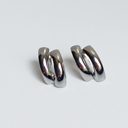 [J25156Y] Pendientes Doble Stick Plateado