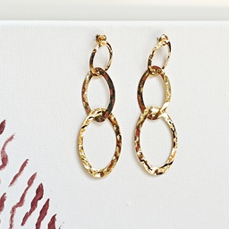 Pendientes Triple Óvalo Relieve Dorado