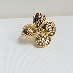 [J25187Y] Anillo Semi Flor Dorado